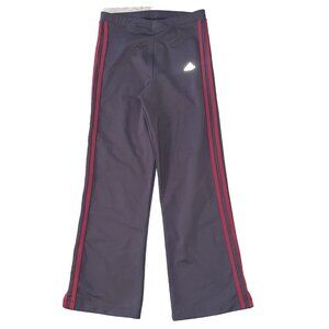 ADIDAS Girls Climalite Grey Pink Stripes Warm Up Loose Track Pants Size M